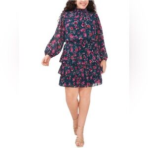 MSK Floral Knee Fit & Flare Dress